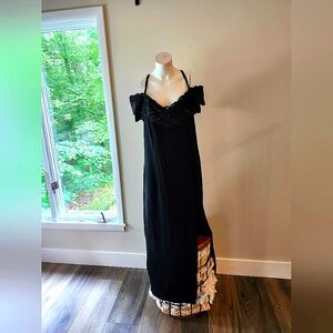 Dave & Johnny Sz 24 Off Shoulder Black Sequin Dress